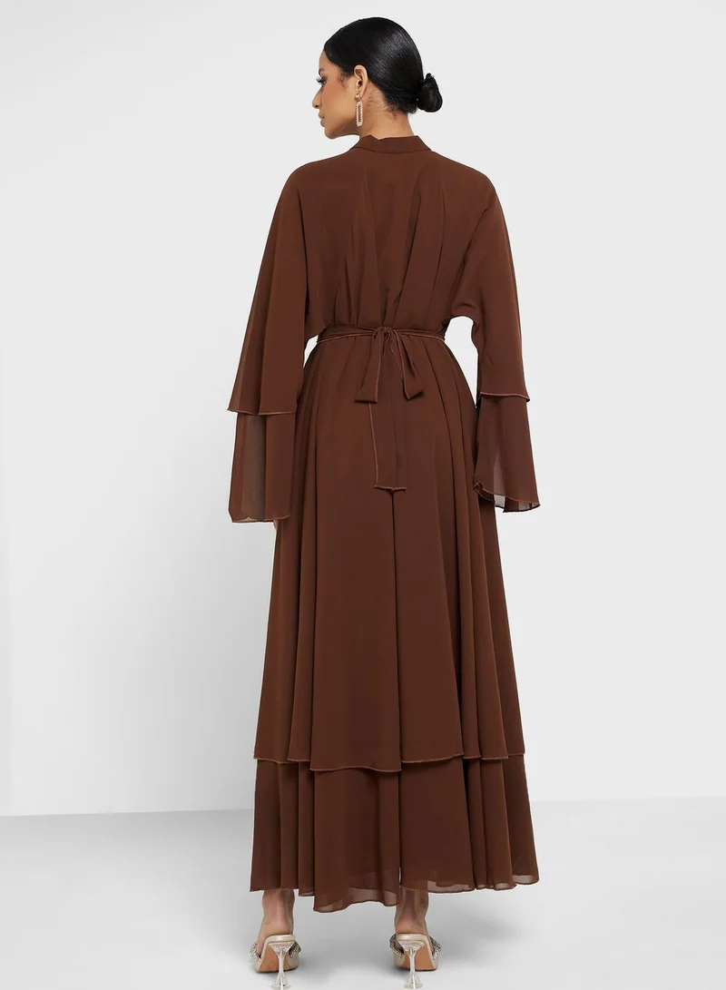 Khizana Layered Hem Abaya