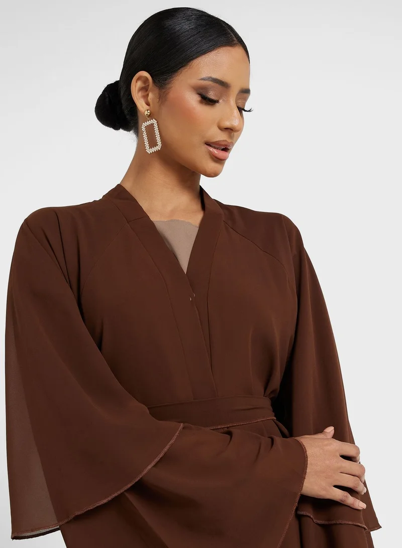 Khizana Layered Hem Abaya