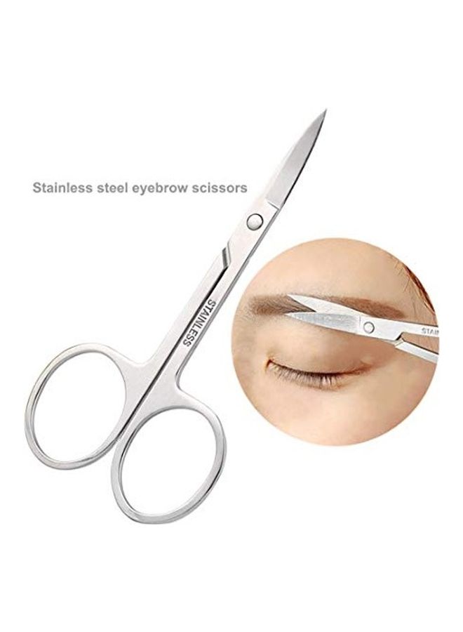 4-Piece Eyebrow Tweezer With Scissors Set Multicolour - Image 4