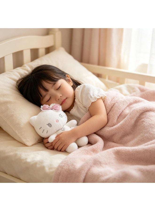 Hello Kitty White Plush Stuffed Animal Doll with Pink Bow - Image 2