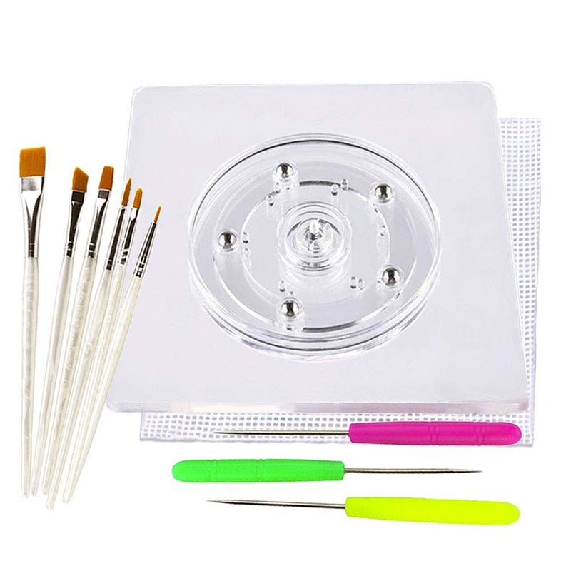 Sugar Cookie Decorating Tools  Acrylic Turntable 6 Decoration Brushes AntiSlip Silicone Mat  3 Cookie Scribe Needles