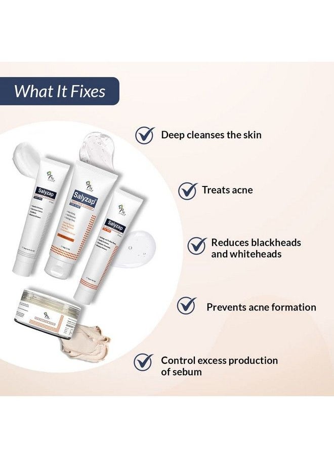 FIXDERMA Salyzap Acne Kit Acne Kit For Face Acne Control Kit Complete Skincare Regimen For Acne And Dark Spots Includes Salyzap Facewash Day Time Gel Night Time Gel And Face Pack  - Image 3