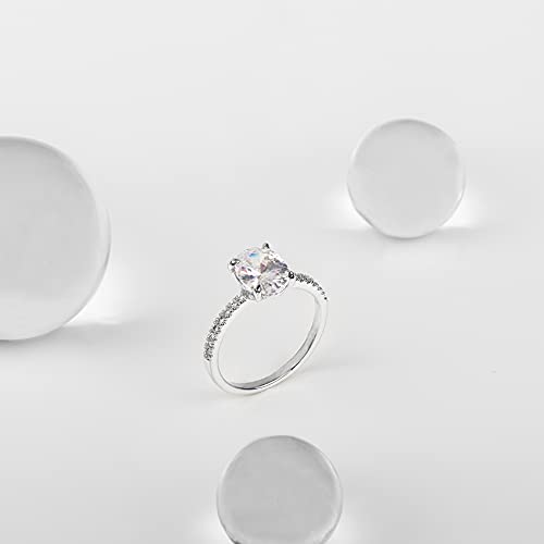 PAVOI 14K Gold Plated Engagement and Wedding Rings for Women - Oval Fake Engagement Ring - Image 3