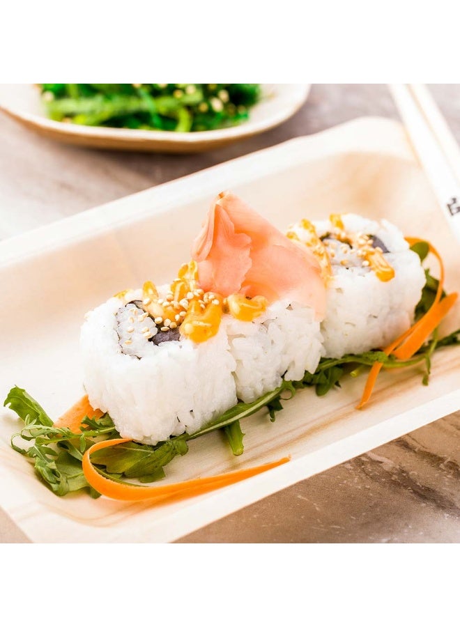 Restaurantware 7.8 x 5 Inch Wood Plates, 200 Round Disposable Wooden Plates - Durable, Sustainable, Poplar Wood Dinner Plates, Greaseproof, For Parties, Banquets, Catered Events Or Weddings - Image 3