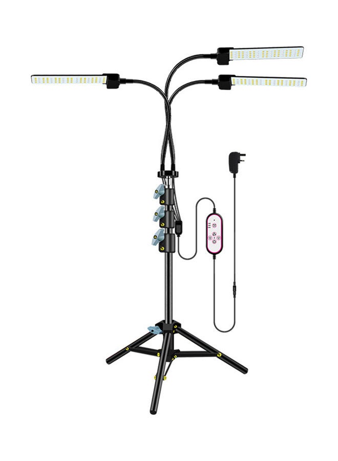 إسكدنيا مصباح LED ثلاثي الرؤوس بإضاءة LED مع حامل ثلاثي القوائم قابل للتعديل أسود - Image 3