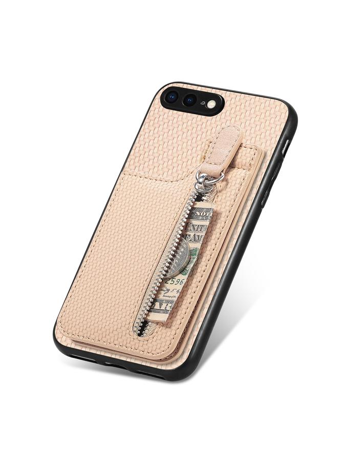 اس-توب جراب هاتف iPhone SE 2022 / 2020 / 7 / 8 مصنوع من ألياف الكربون مع سحاب رأسي - Image 4