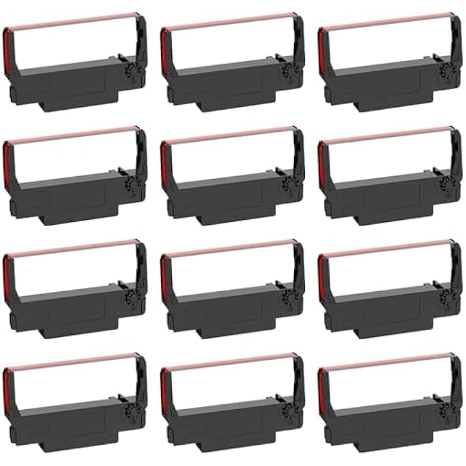 ERC30 BLACK AND RED REPLACEMENT FOR ERC-30/34/38 B/R RIBBONS COMPATIBLE WITH EPSON TM-U220 M188B ERC30 ERC34 ERC38 NK506 PRINTER (BLACK AND RED, 12-PACK) - Image 1