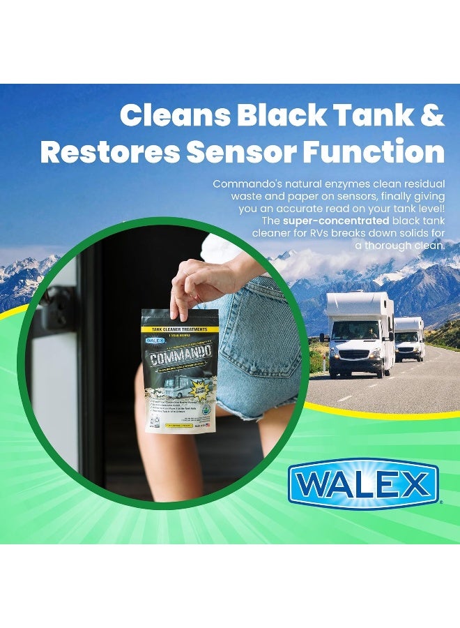WALEX Walex Commando RV Black Holding Tank and Sensor Cleaner Drop Ins, Ocean Mist Scent, 4 Pack 1 Year Supply  - Image 3