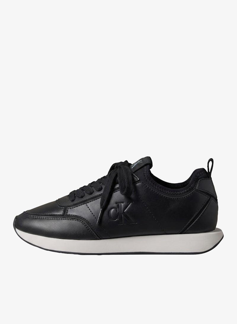 CALVIN KLEIN Retro Runner Sock-Fit Leather Trainers - Image 2