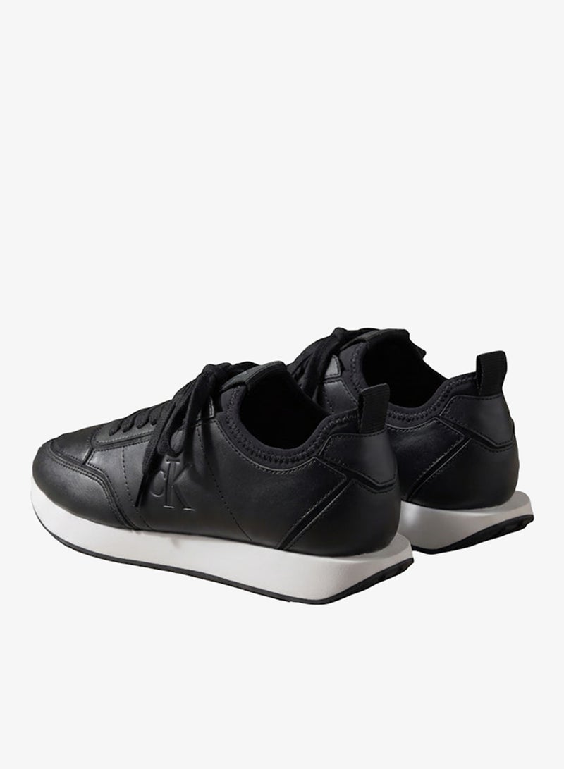 CALVIN KLEIN Retro Runner Sock-Fit Leather Trainers - Image 4