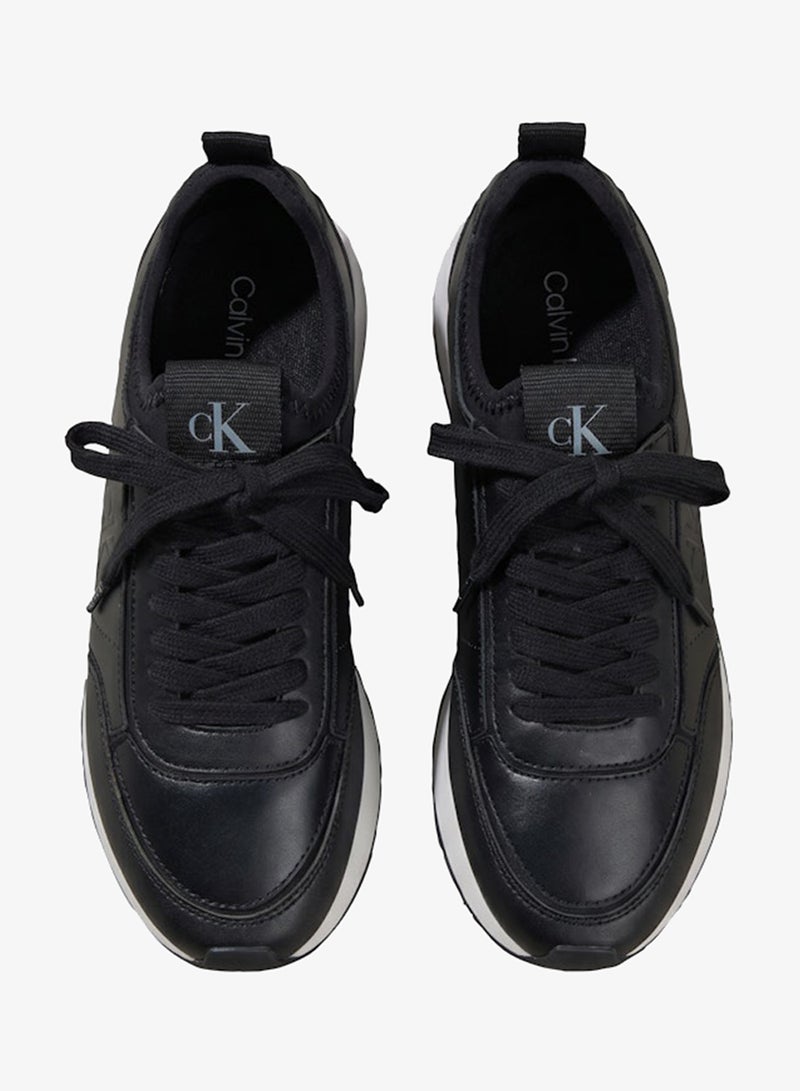 CALVIN KLEIN Retro Runner Sock-Fit Leather Trainers - Image 5