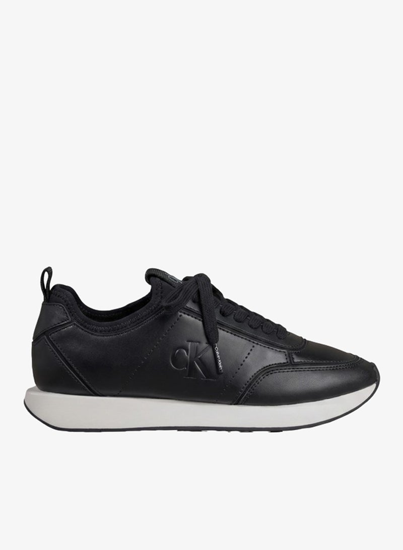 CALVIN KLEIN Retro Runner Sock-Fit Leather Trainers - Image 1