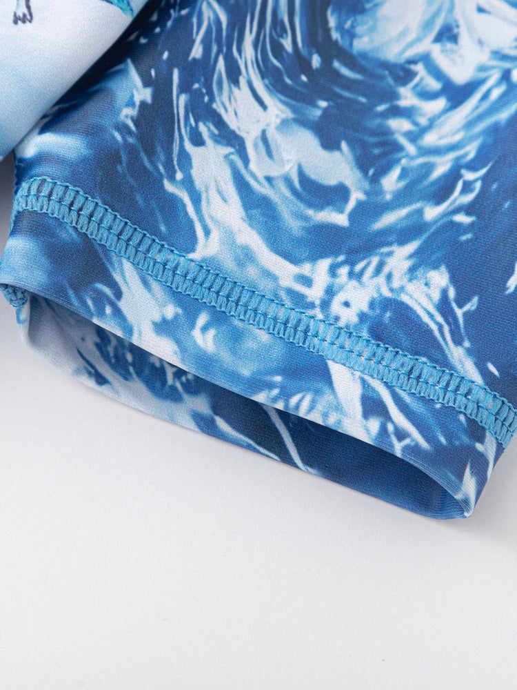 بالابالا بدلة سباحة للبأكمام قصيرة مع قبعة مطابقة للأولاد - Image 4