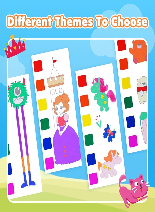 YPLUS Water Colouring Book for Children Painting Watercolour Paint Set Paper for Kids, Magic Book Arts and Crafts Gift for Drawing - Mini Monsters - Image 3