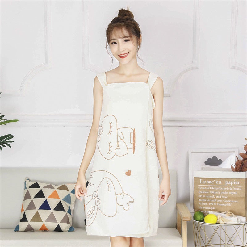 Bath Skirt Changeable Wearable Anti-Exposure Bath Towel Cartoon Printed Women'S Sling Beauty Salon Sweat Steaming Beach Bath Skirt - Image 1