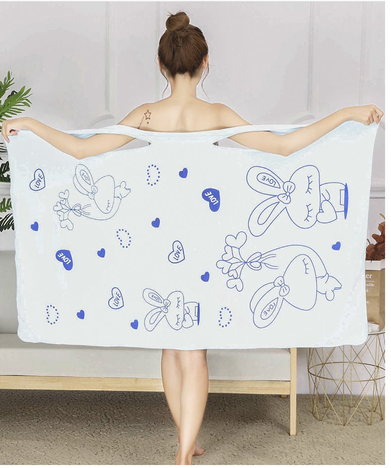 Bath Skirt Changeable Wearable Anti-Exposure Bath Towel Cartoon Printed Women'S Sling Beauty Salon Sweat Steaming Beach Bath Skirt - Image 5