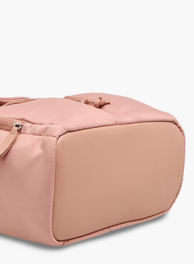 Lee Cooper Logo Print Backpack with Adjustable Straps and Drawstring Closure - 15x30x43 cm - Image 5