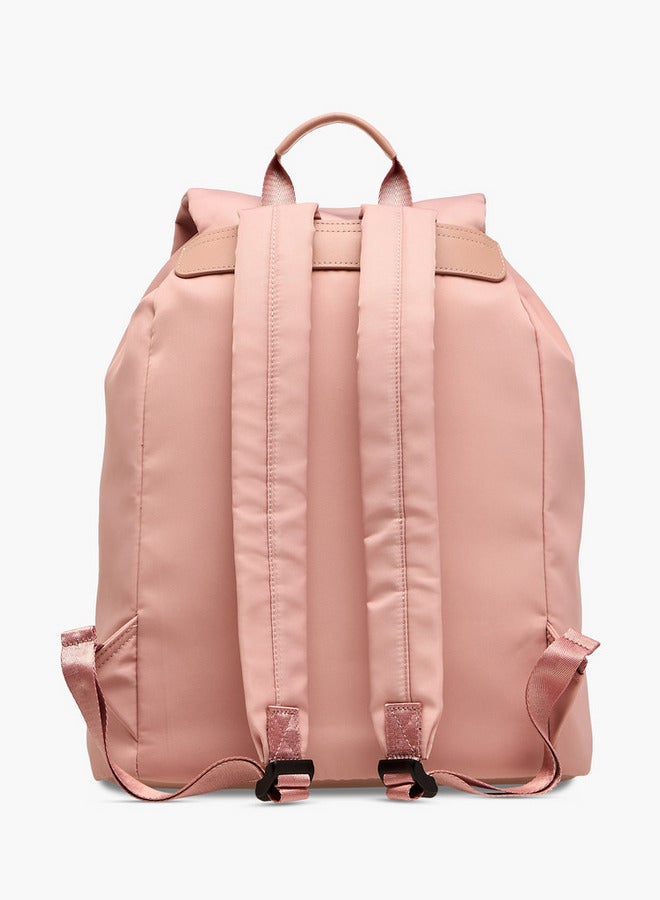 Lee Cooper Logo Print Backpack with Adjustable Straps and Drawstring Closure - 15x30x43 cm - Image 3