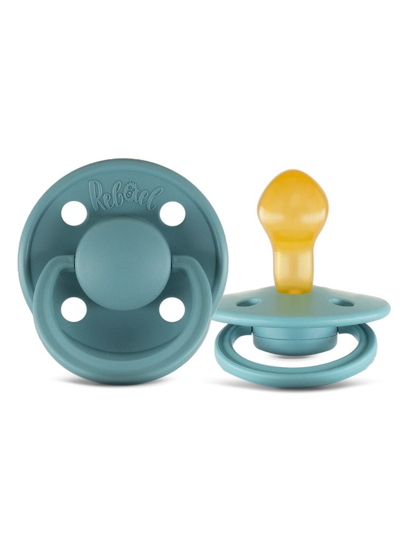 Rebael Mono Natural Rubber Round Pacifier Size 2 - Baby 6M+ (1-pack) - Powder - Image 1