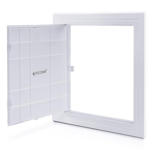 TICONN Access Panel for Drywall, 10 x 10 Inch ABS Plastic Wall Hole Cover Access Doors, Easy Install Plumbing Wall Panel for Drywall, Ceiling, Wiring and Cables - Image 1