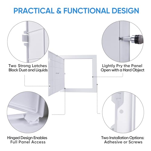 TICONN Access Panel for Drywall, 10 x 10 Inch ABS Plastic Wall Hole Cover Access Doors, Easy Install Plumbing Wall Panel for Drywall, Ceiling, Wiring and Cables - Image 3