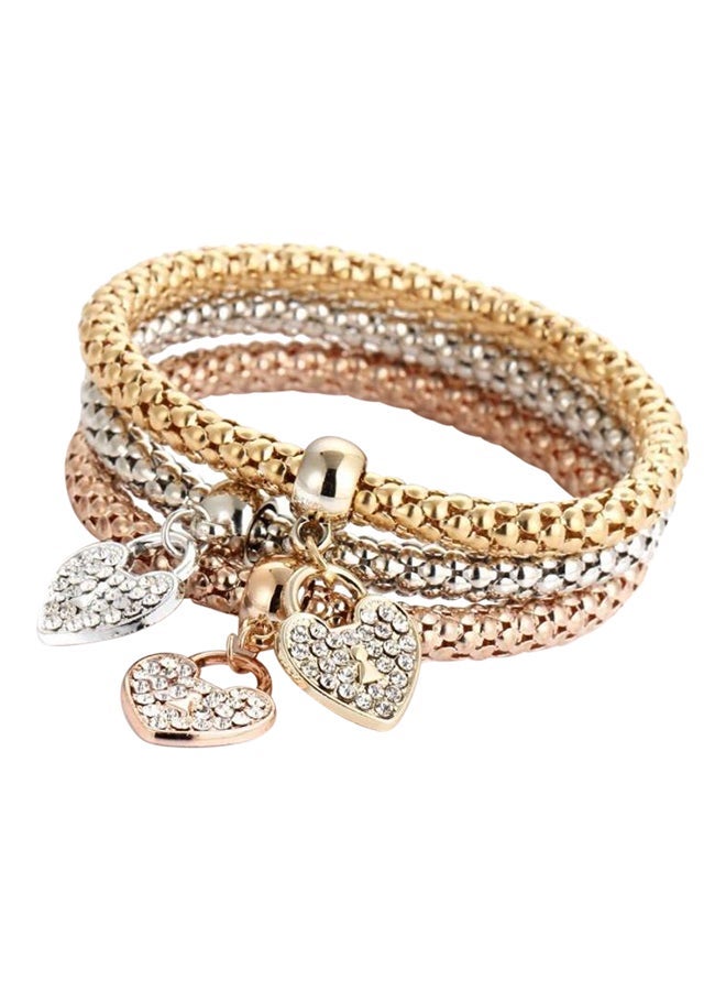NIBEMINENT 3-Piece Rhinestone Bracelet Set