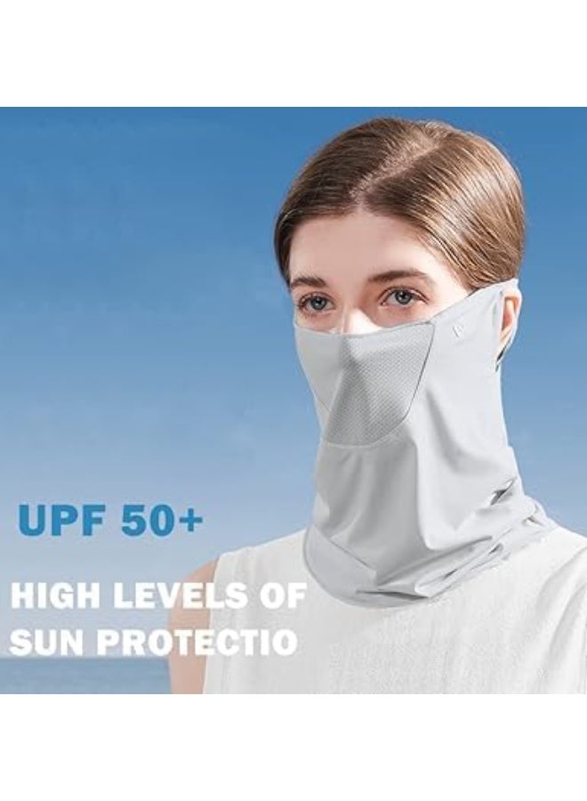 GNAFOTU Unisex UV Face Shield & Neck Gaiter, UPF 50+ Sun Protection, Elastic Face Mask with Ear Loops, Multipurpose Bandana for Outdoor Activities (14.5” x 9.4”) - Image 2