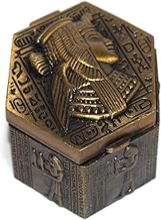 immatgar pharaonic Egyptian Jewellery Storage ancient Egyptian souvenirs gifts from Egypt Collectible Pharaohs (Cleopatra - Burnt Yellow - 5 CM Width)