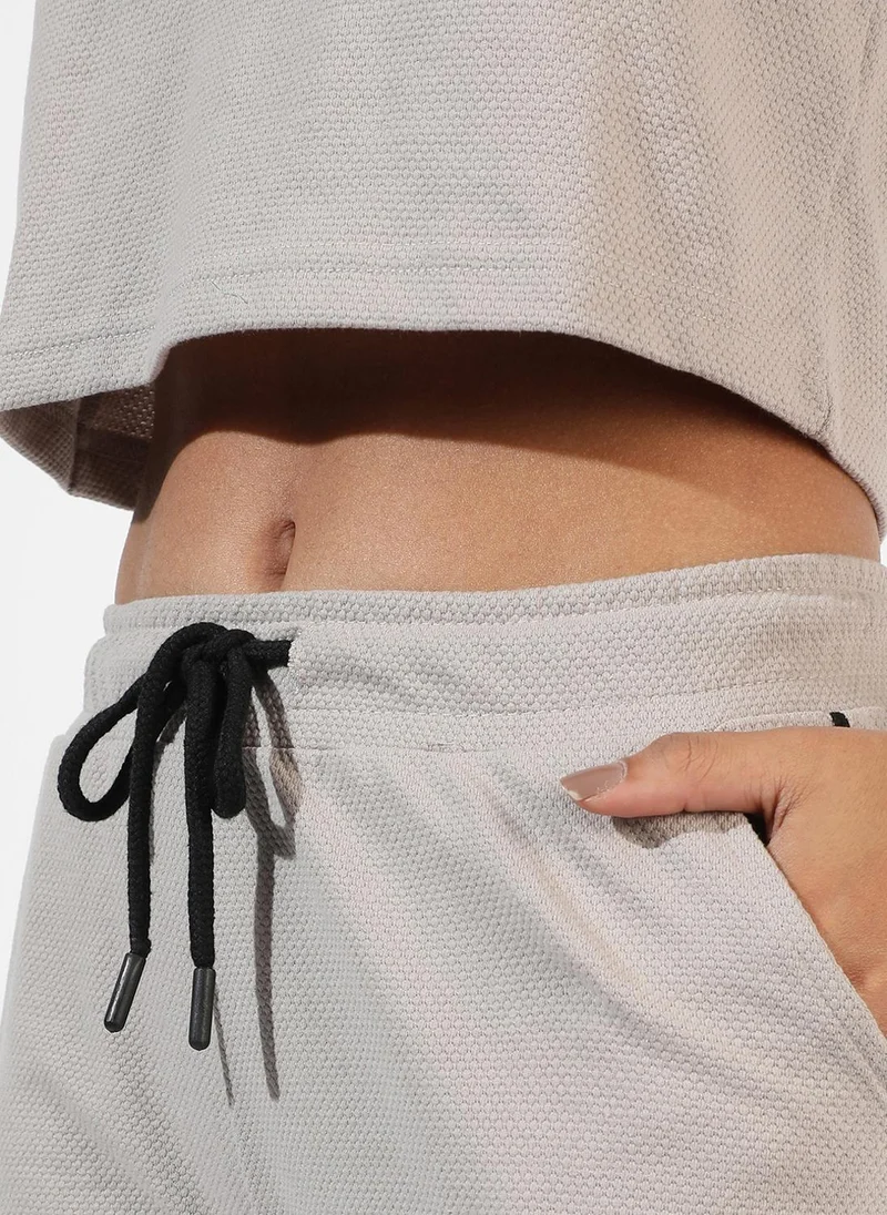 PINACOLADA Women's Moon Grey Contrast Piping Co-Ord Set