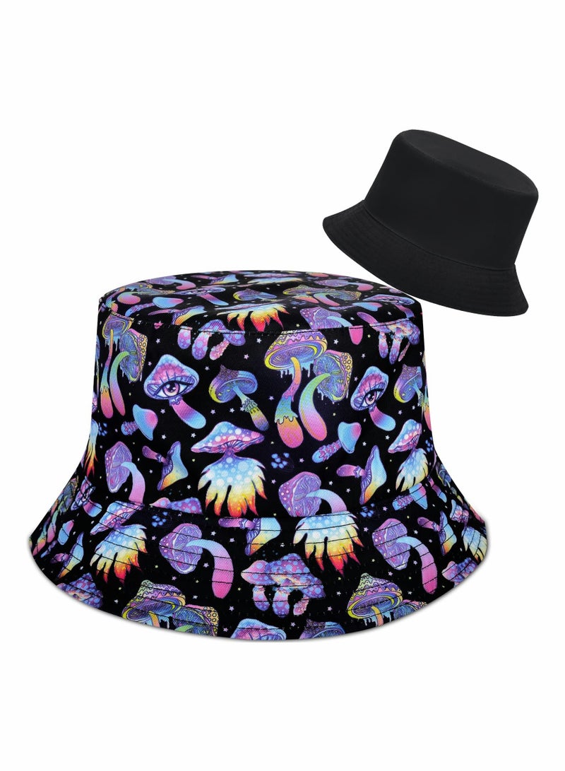 Excefore Bucket Hat for Women Men Summer Teens Double-Side Sun Hat Packable Fisherman Hat Trendy Fashion Sun Protection Cap for Fishing, Beach, Travel, Vacation - Image 3