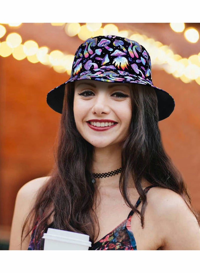 Excefore Bucket Hat for Women Men Summer Teens Double-Side Sun Hat Packable Fisherman Hat Trendy Fashion Sun Protection Cap for Fishing, Beach, Travel, Vacation - Image 1