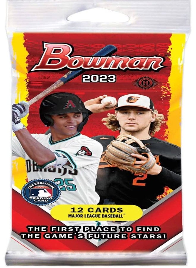 Topps 2023 Topps Bowman Baseball MLB Retail Pack - 1 Pack - 12 Trading Cards - Look for Druw Jones Chrome! - Image 2