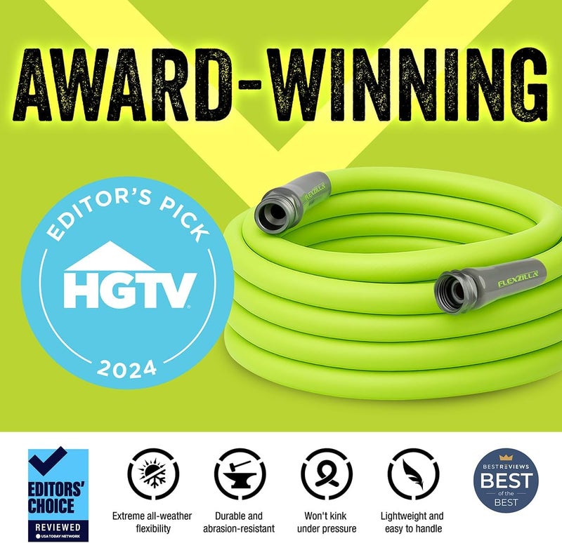 Flexzilla Heavy Duty Lightweight Garden Hose - Drinking Water Safe, 5/8" x 50' (ZillaGreen) - Image 2