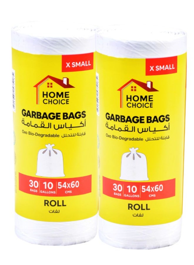 HOME CHOICE 10 Gallons,Garbage Bags Rolls 54*60, Pack of 2(60 Garbage Bags), X Small bin bags,Trash Bags - Image 1