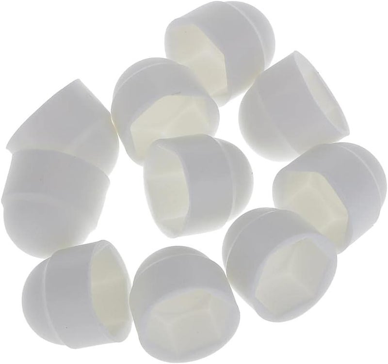 klarako 10 Pcs White M8 13x15mm Dome Bolts Nuts Protection Caps Cover Hex Hexagon Plastic - Image 3