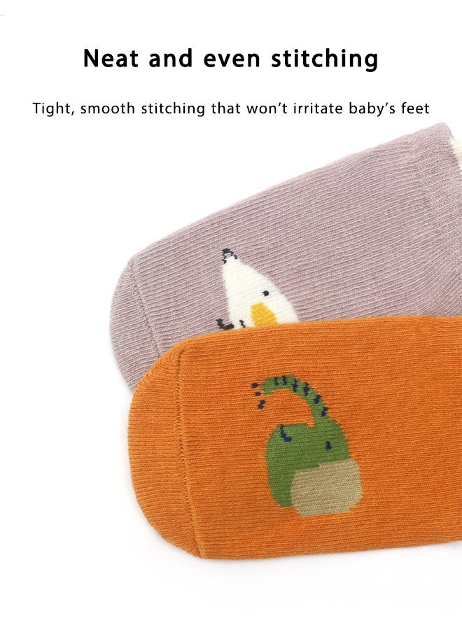 DAKS 6 Pairs Baby Cotton Socks – Non-Slip Animal Series Multicolor Socks for Baby Boys & Girls - Image 3