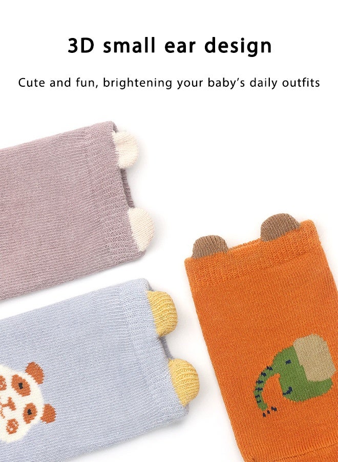 DAKS 6 Pairs Baby Cotton Socks – Non-Slip Animal Series Multicolor Socks for Baby Boys & Girls - Image 5