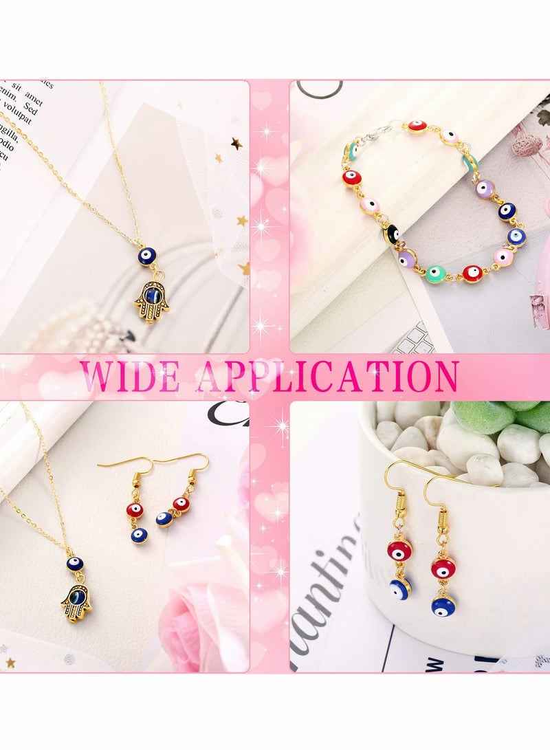 Acrylic Evil Eye Beads for DIY Jewelry, 160pcs Charms and Pendants with Double Hook for Crafting Bracelets and Accessories. Perfect for Creative Projects! - Image 5