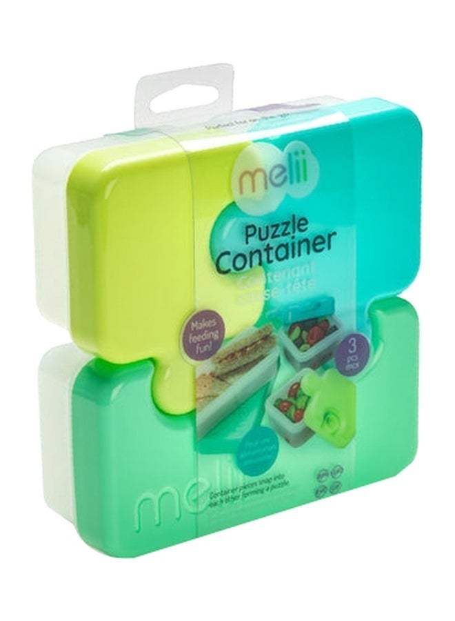 melii Puzzle Container, Lime Blue Green