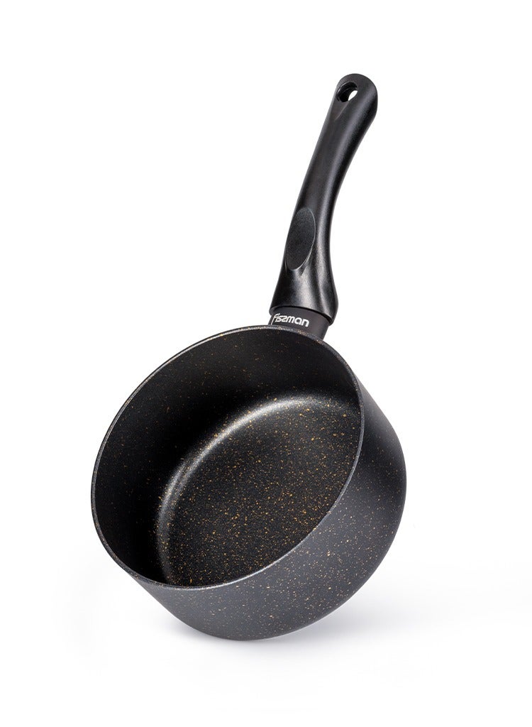 Fissman Saucepan with Glass Lid 1.5L, TouchStone Non-Stick Coating Aluminum Saucepan 16x8cm Forde Series  - Image 2