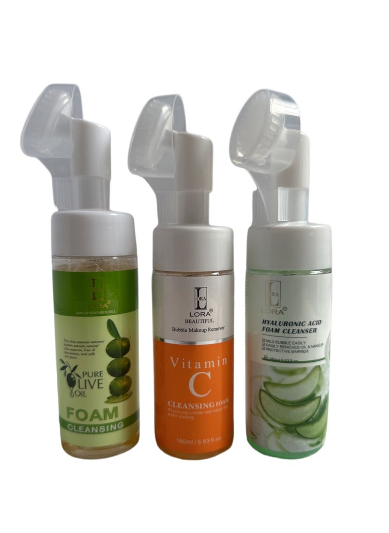 LORA Easy Makeup Remover Set to Protect Skin with Olive Oil Extract and Vitamin C 380ml  - Image 1