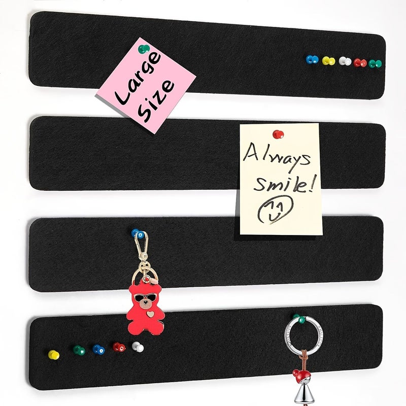 Grey Self Adhesive Felt Bulletin Board with Cork Strips for Office Notes and Photos - Image 1
