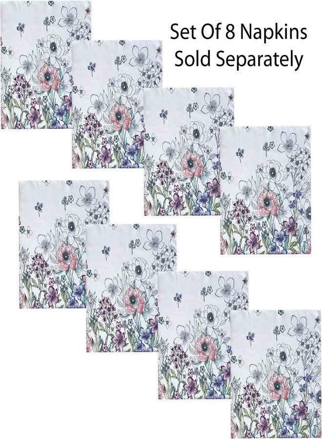 Newbridge Garden Breeze Square Fabric Tablecloth, 52 x 52 Inch, Easy Care and Stain Resistant Fabric Table Cloth for Holiday Party Dining, Sweet Pastel Floral - Image 4