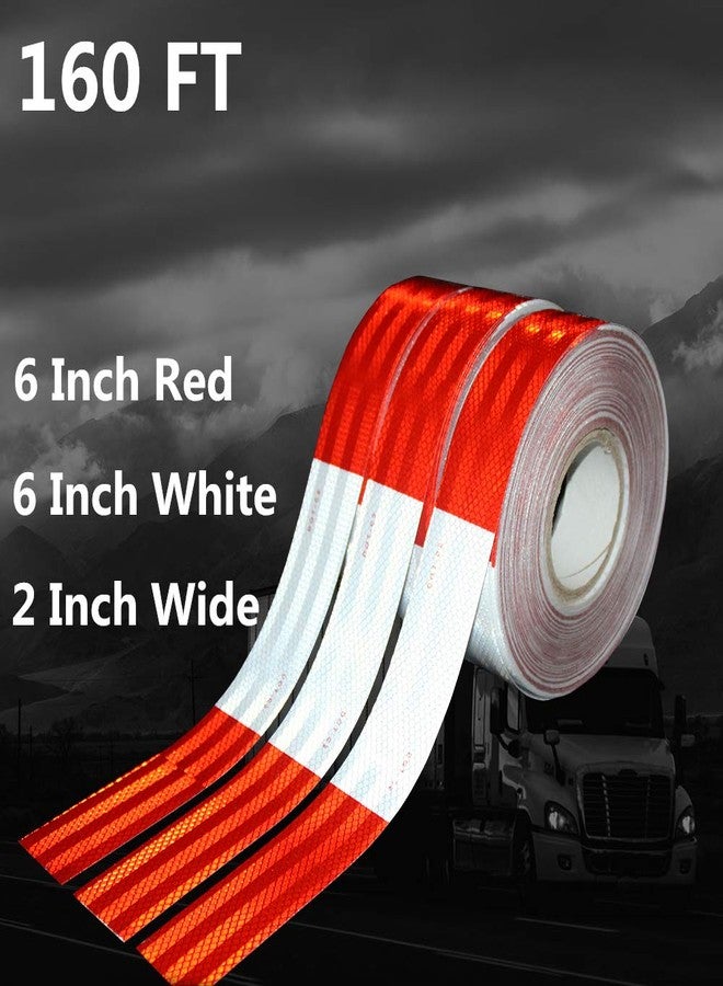 WAENLIR 2 inch x160Feet Reflective Tape DOT-C2 Waterproof Red and White Adhesive Safety Conspicuity reflector tape for trailer, Cars, Trucks, outdoor - Image 2