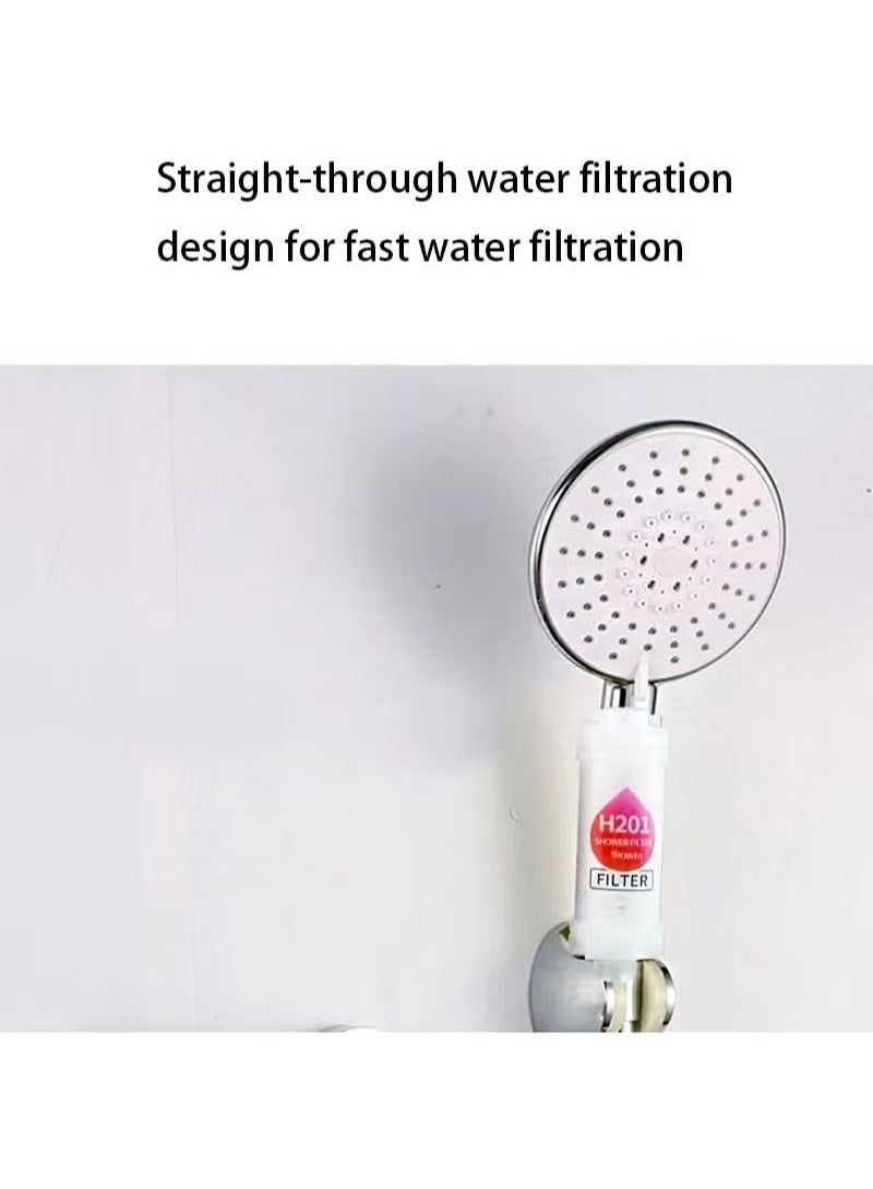 Bukela 2 Pieces Vitamin C Shower Filter, Shower Head Filter for Removing Chlorine Fluoride Deposits, Water Purification with Beads, Helps with Dry Skin and Hair Loss, Easy to Install (Lavender + Pinewood)  - Image 2