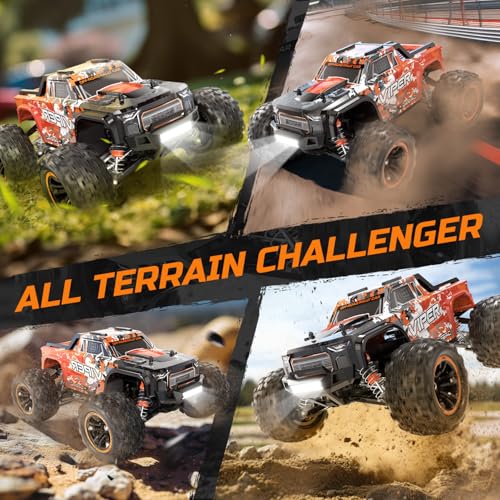 DEERC H16R Brushless Fast RC Cars,1:16 52KM/H High Speed Remote Control Car,4X4 All Terrains RC Monster Truck,Waterproof Off-Road Hobby Electric Vehicle Car Gift for Adults Boys,2 Li-ion Batteries - Image 5