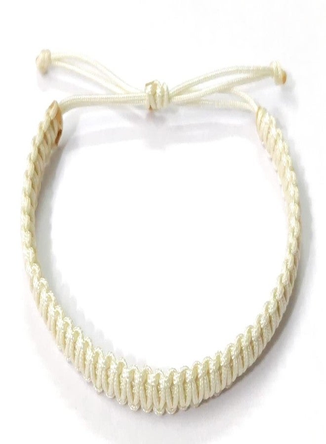 Jewel string off-white bracelet adjustable for(unisex adult)(size 5 inch to 8 inch) - Image 4