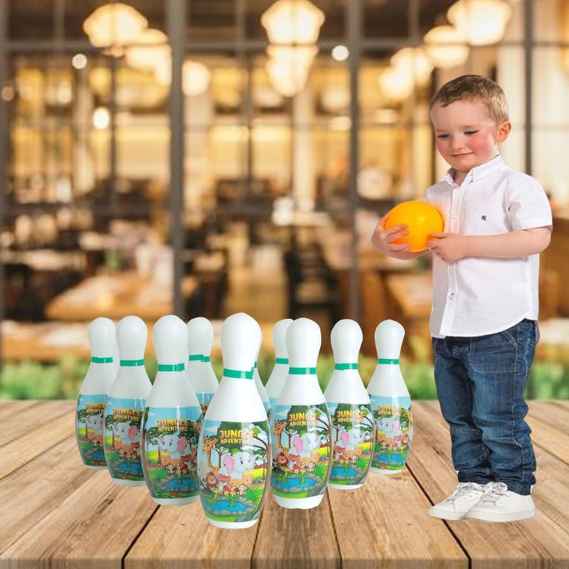 GIGGLE TREE Kids Playing Items Indoor Bowling Set for Kids - Fun Educational Boll for Kid - Ages 3+ - Safe & Durable - Perfect Indoor Activity for Family Fun & Skill Development (10 Bottle & 2 Balls) - Image 2
