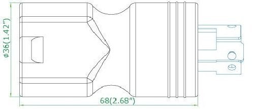 Conntek 30120 UNO Locking Plug NEMA L5-15P to NEMA 5-15R 125-Volt Adapter Black, 1PCS/PK - Image 3