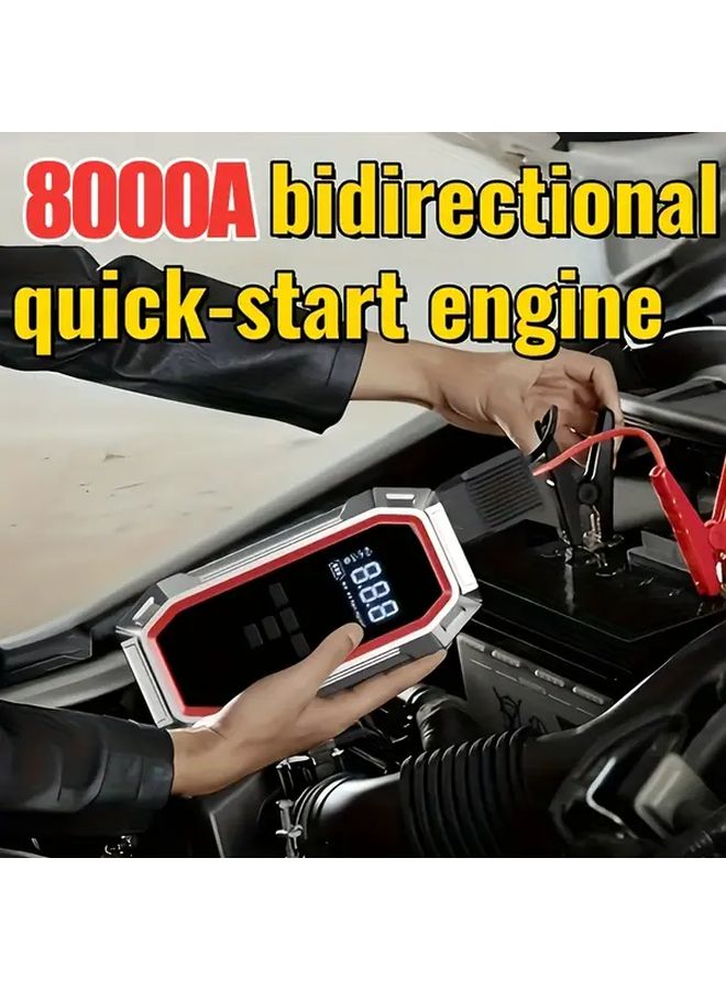نموذج مضيف متعدد الوظائف B لبدء التشغيل القافز، ضاغط هواء 8000 أمبير ذروة 160 رطل لكل بوصة مربعة 12 فولت محمول مع شاشة عرض الكريستال السائل - Image 2